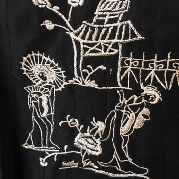 Ann Carson Silk Embroidered Quilted Jacket - Picture 4 of 6